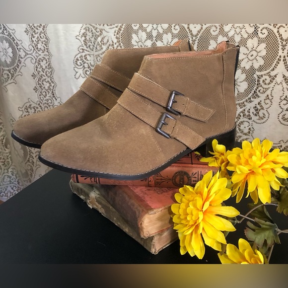 Eight Second Angel Bailey Double Buckle Bootie cowgirl western Boots suede 9.5 - Picture 2 of 9